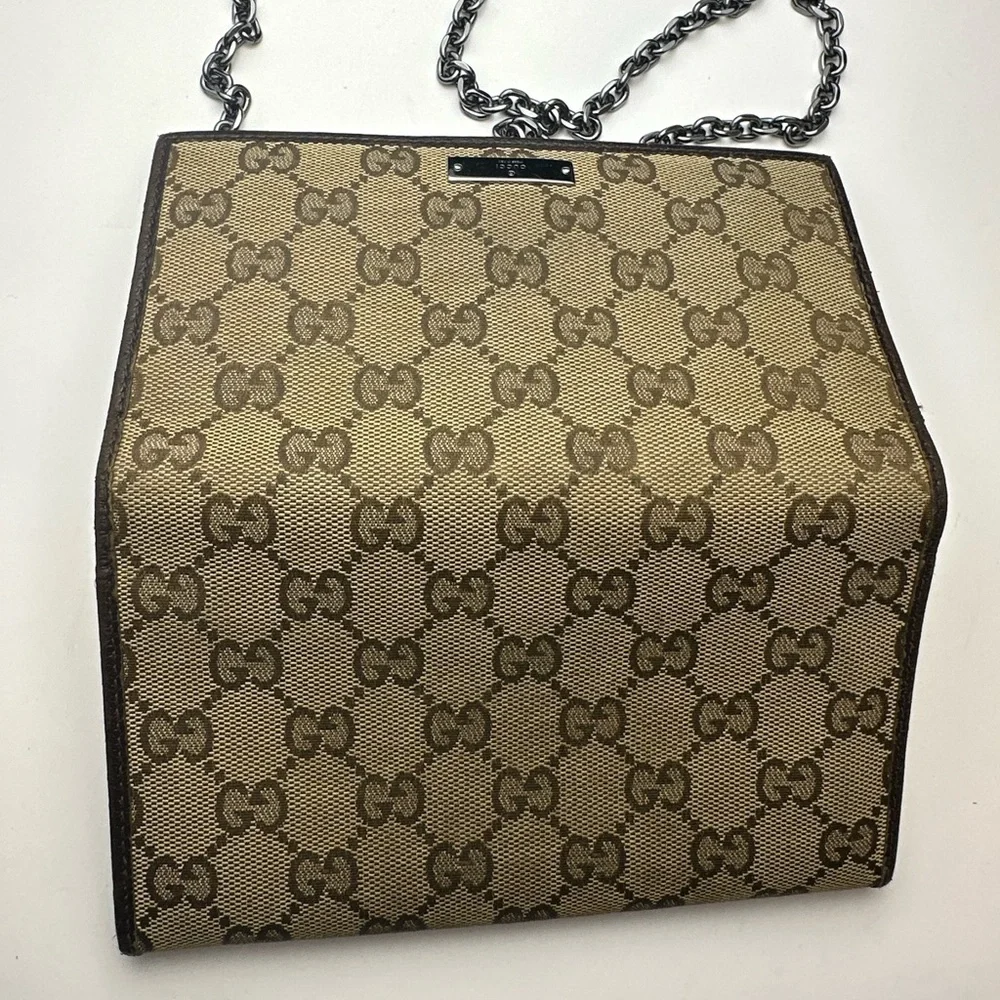 Gucci GG Monogram Supreme Canvas And Brown Leather Wallet - Picture 10 of 12